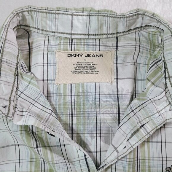 DKNY Jeans Rock & Roll Button up, Plaid, Size Medium, 100% Cotton, New York - Picture 1 of 8